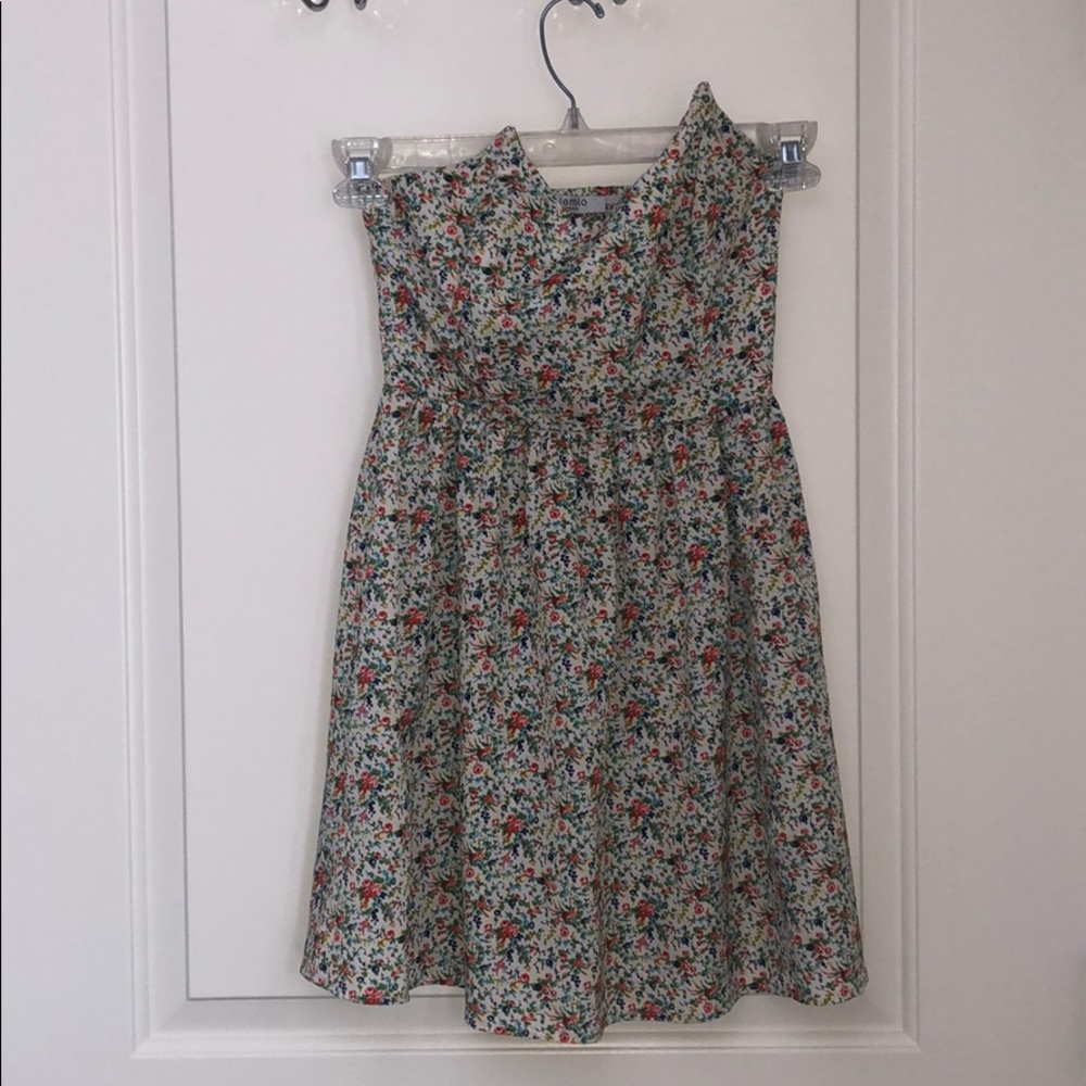 Strapless floral dress